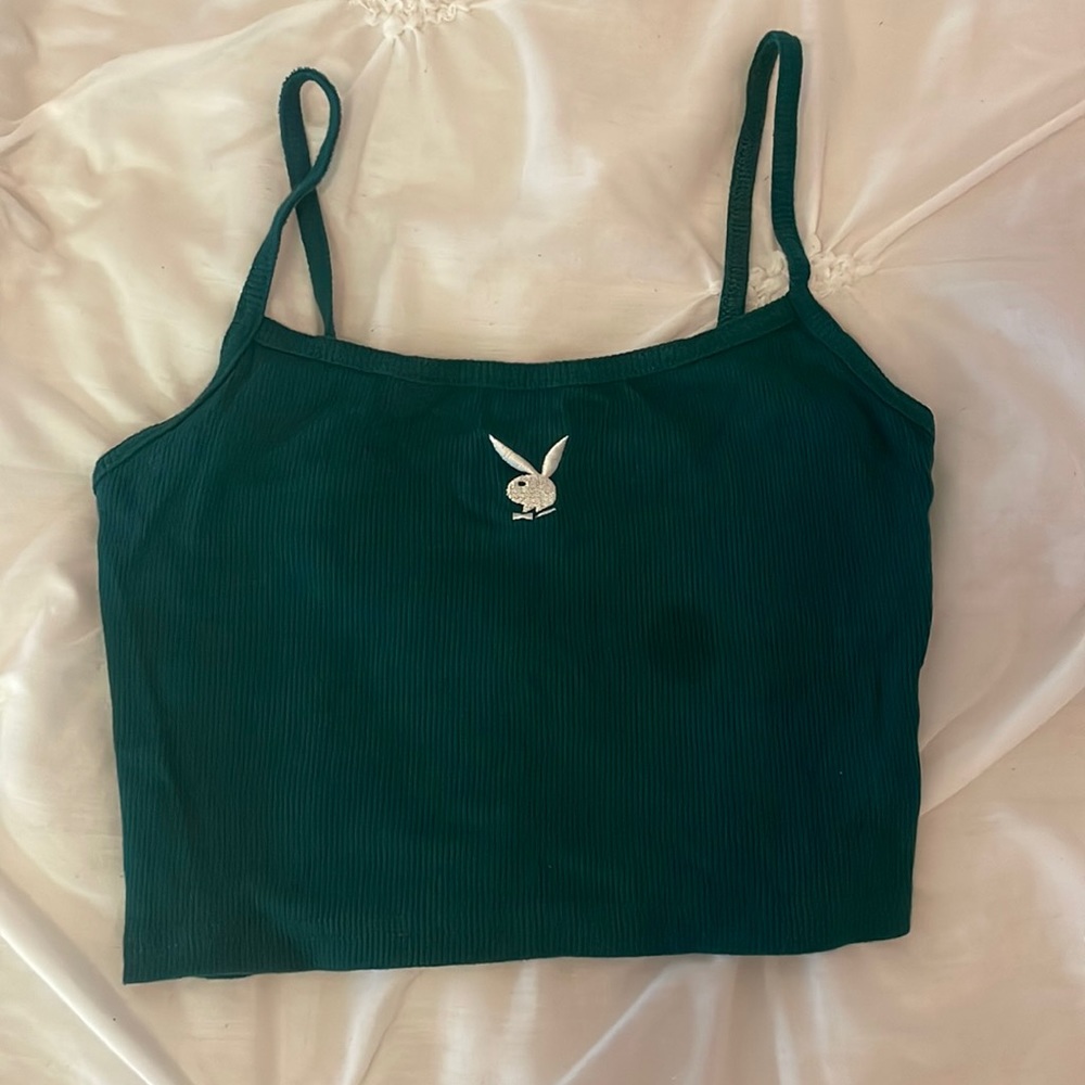 Playboy cropped tank, SMALL stain